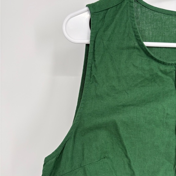 J. Crew Factory Linen Blend Button Front Shell Tank Green - Picture 4 of 9